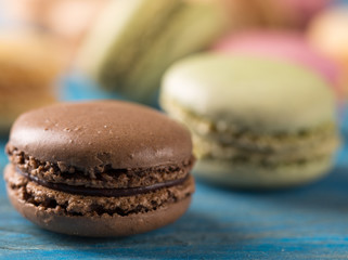 colorful french macaroons