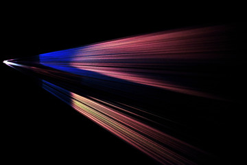 Colorful light beam from a video projection