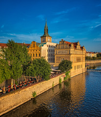 Fototapeta premium View on Prague in sunset