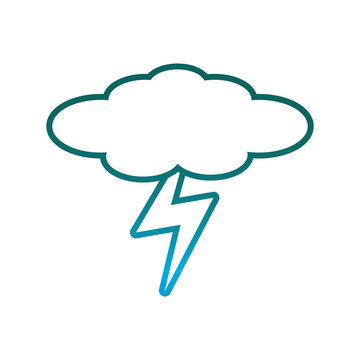 cloud and thunder icon over white background vector illustration