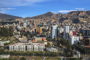 Cityscape of La Paz in Bolivia