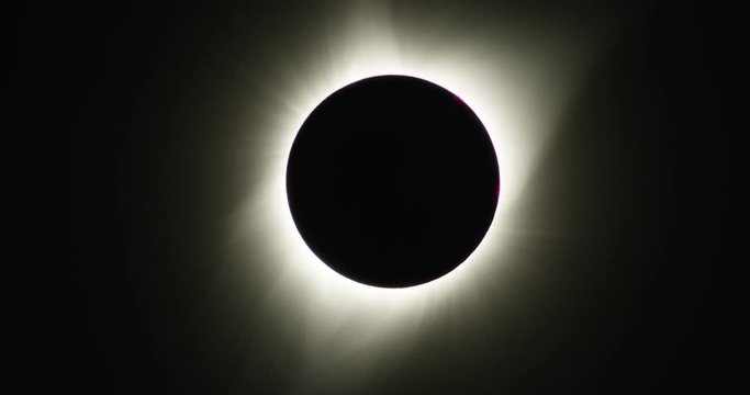 The corona of the sun is visible during totality of the solar eclipse viewed from Mackay, Idaho.