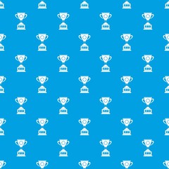 Winner cup pattern seamless blue