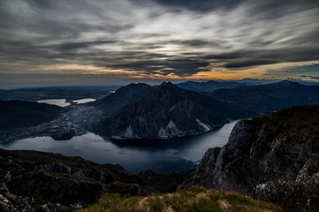 Fototapeta premium panoramic view to Lecco Lake - Lake Como district Lombardy Italy