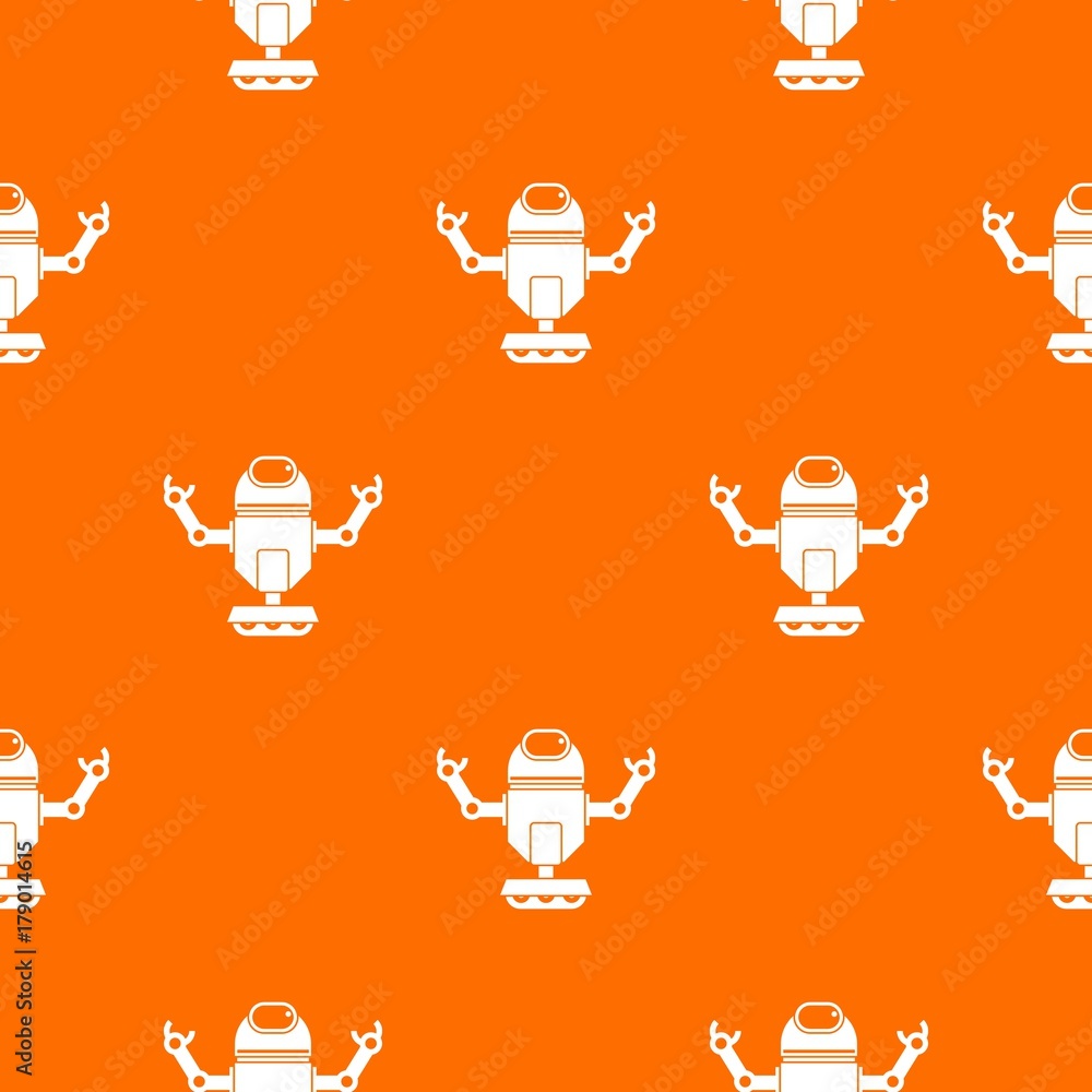Poster robot on wheels pattern seamless