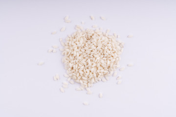 Rice on a white background	