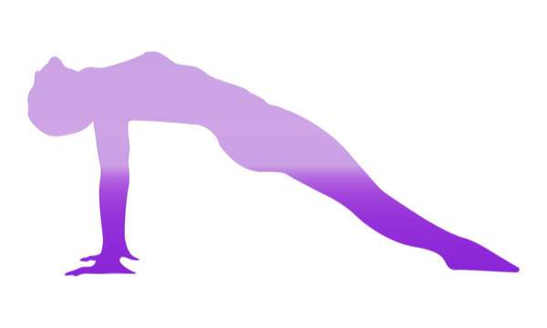 Silueta de mujer haciendo postura de yoga y pilates