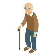 Fototapeta premium Grandad icon, isometric 3d style