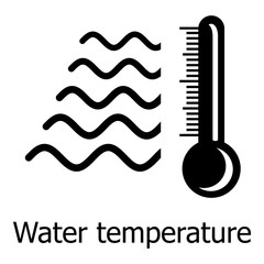 Water temperature icon, simple style