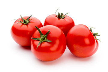 Tomato isolated on white background.