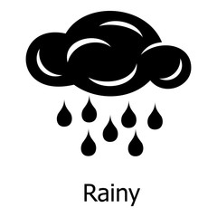 Rainy icon, simple style