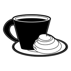 Fresh bread and coffee icon vector illustration graphic design