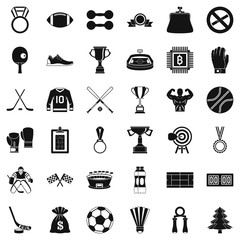 Field icons set, simple style