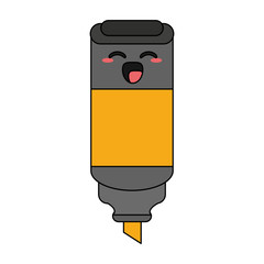 highlighter marker happy cartoon character icon image vector illustration design 