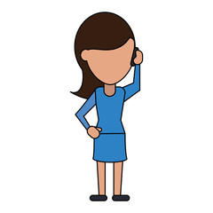 woman avatar using cellphone icon image vector illustration design 