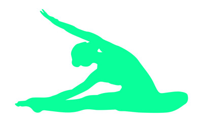 Silueta de mujer haciendo postura de yoga y pilates