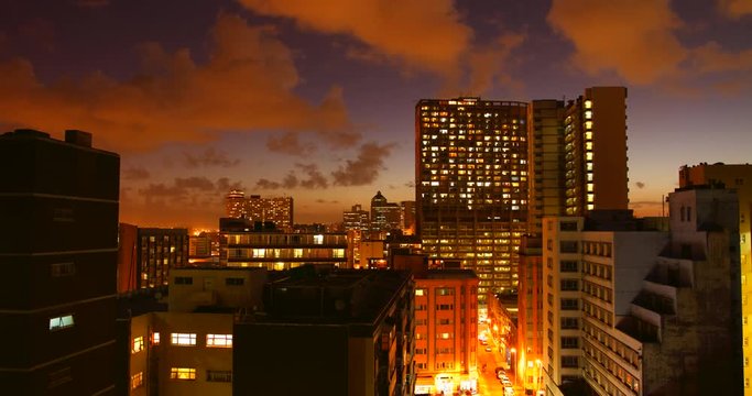 Timelapse during sunset in Durban, South Africa.