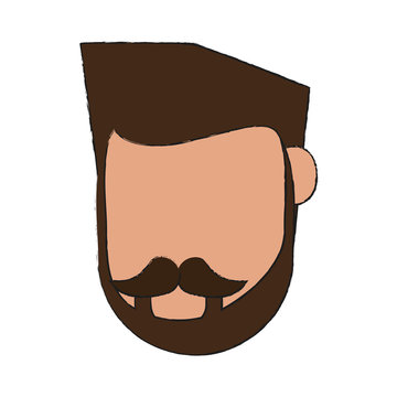 hipster man bearded avatar head  icon image vector illustration design 