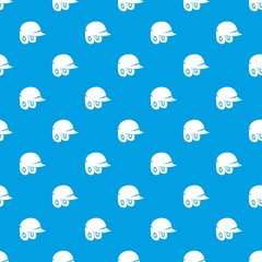 Baseball helmet pattern seamless blue