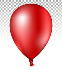 3d Realistic colorful red Balloon. Vector illustration of photorealistic flying helium balloon,Isolated on white Background