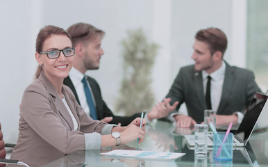 A group of successful business people. Discussion of the importa