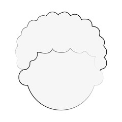 man with curly hair avatar head icon image vector illustration design  black sketch line