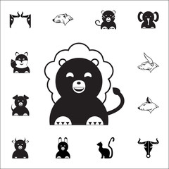 cute lion icon. Set of animal icons. You can use in web or app icons