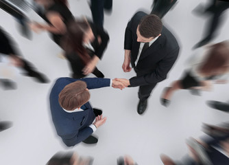 Business handshake. Business handshake and business people conce