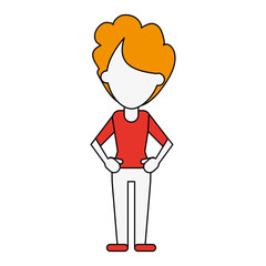 woman with hands on hips  avatar full body icon image vector illustration design 