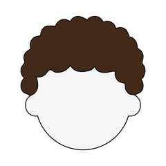 man with curly hair avatar head icon image vector illustration design 