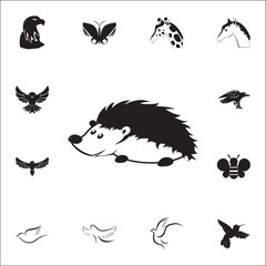 Obraz na płótnie Canvas Cute Hedgehog icon. Set of animal icons. You can use in web or app icons