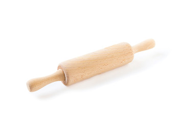 Rolling pin for dough on a white background. Isolated.