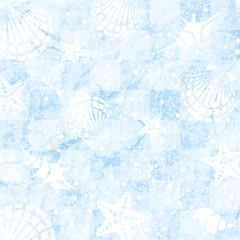 海　貝殻　ヒトデ　背景　素材