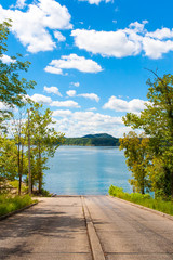 Naklejka premium The boat ramp at lake