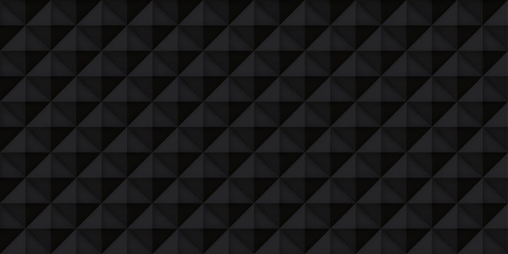Volume black realistic texture, cubes, gray 3d geometric pattern, design vector dark background