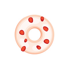 Catoon donut with glaze vector illustration isolated.