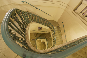 The beautiful curve stairs of Pasadena City Hall at Los Angeles County, California