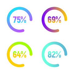 Set of colorful loading bars. Template