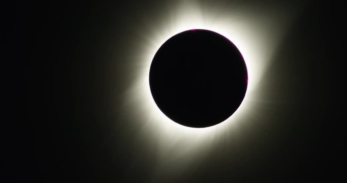 The corona of the sun is visible during totality of the solar eclipse viewed from Mackay, Idaho.