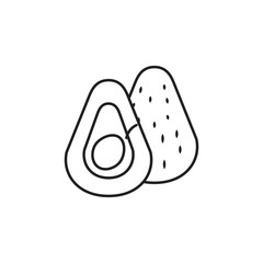 Vector avocado icon. Farm fruit element. Premium quality graphic design. Signs, outline symbols collection, simple thin line icon for websides, web design, mobile app, infographics