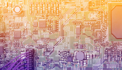 close up electronic circuit board