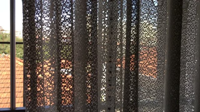 Closeup of curtains during daylight