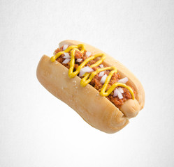hot dog or sausage hot dog on a background.