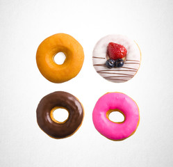 Donut or Assorted donuts on a background.