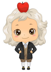 Kid Boy Costume Little Newton Illustration