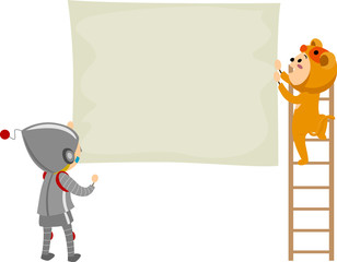 Stickman Kids Theater Costume Poster Illustration