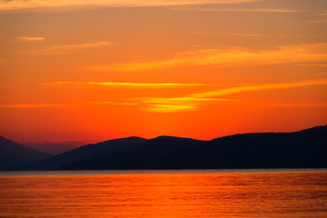 Obraz premium Burning sunset sky