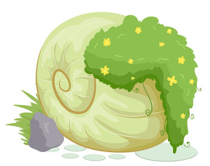 Shell Pot Plant Illustration