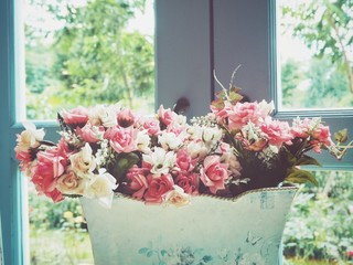 Beautiful of rose artificial flowers