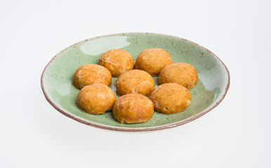 Peanut cookies or Chinese traditional peanut cookies on a background.